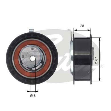Натяжной ролик ременьа грм powergrip GATES T43052