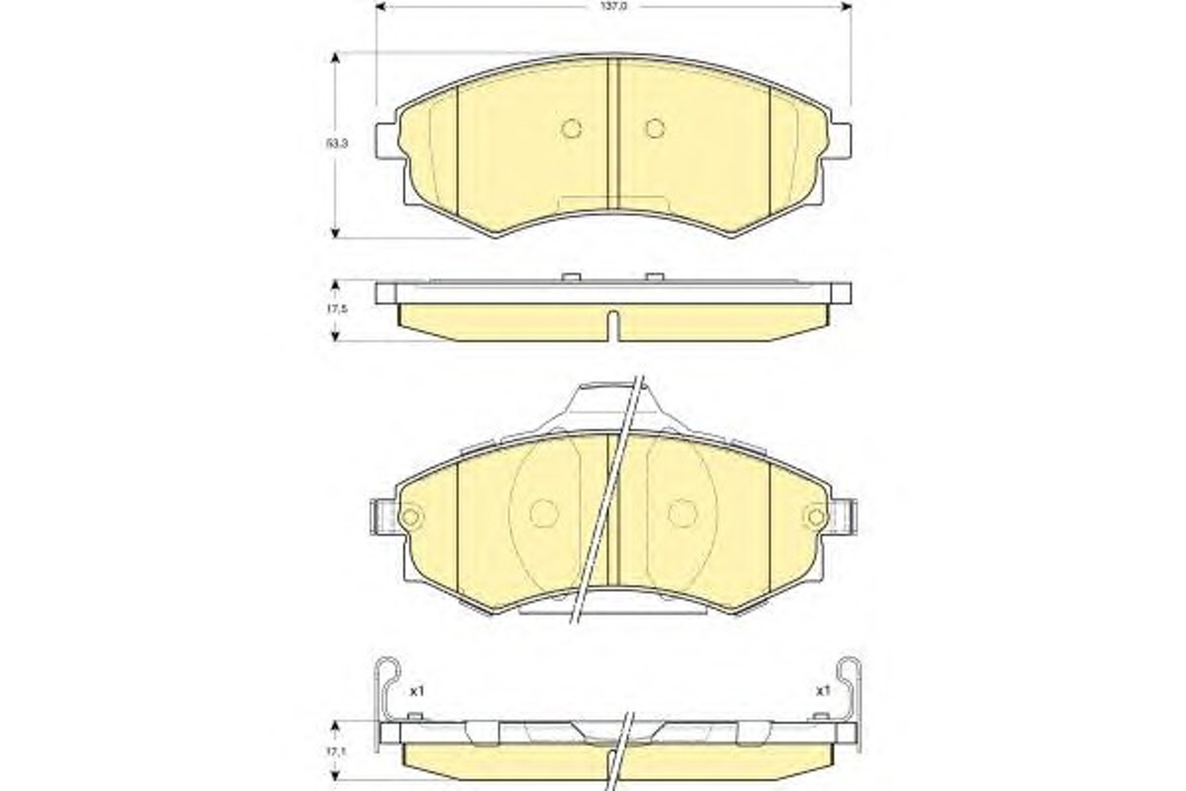 Колодки тормозные дисковые комплект GIRLING 6132839