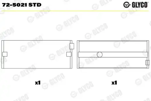 72-5021 std вкладыши коренные к-кт на двигатель GLYCO 72-5021 STD