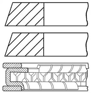 Кольца поршневые GOETZE ENGINE 08-427600-00