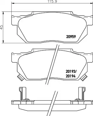 Колодки тормозные дисковые комплект HELLA/BEHR/PAGID 8DB355026-831