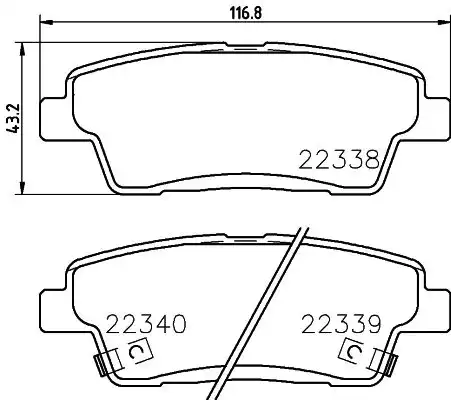 Колодки тормозные дисковые комплект HELLA/BEHR/PAGID 8DB355037-561