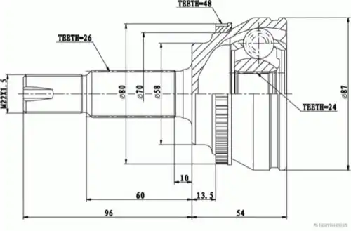 Шрус HERTH+BUSS JAKOPARTS J2822132