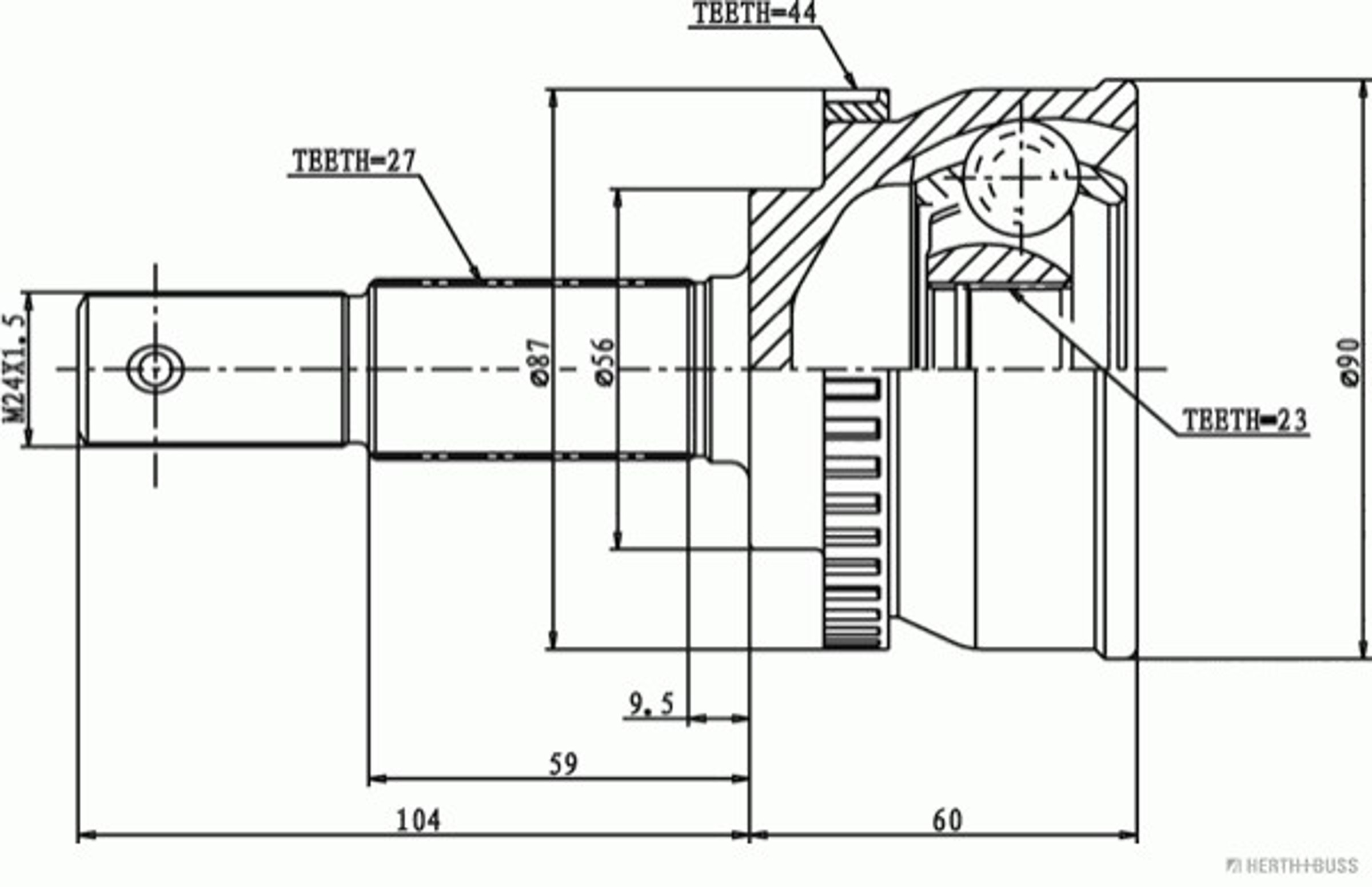 Шрус HERTH+BUSS JAKOPARTS J2821144