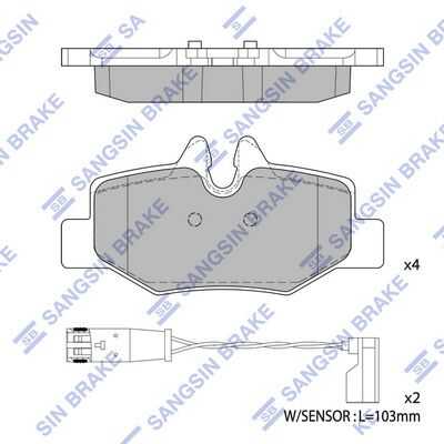 Колодки тормозные дисковые HI-Q SP1896