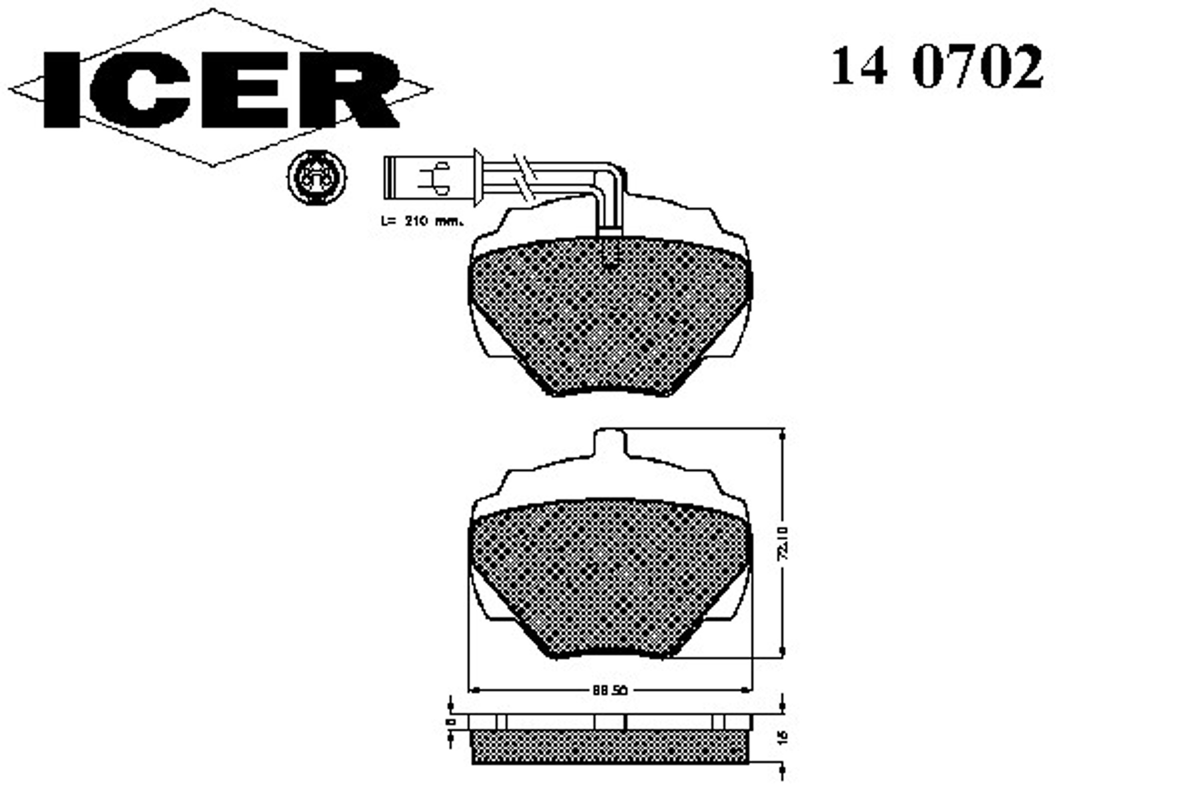 Колодки тормозные дисковые ICER 140702