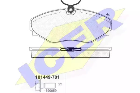 Колодки тормозные дисковые ICER 181449-701