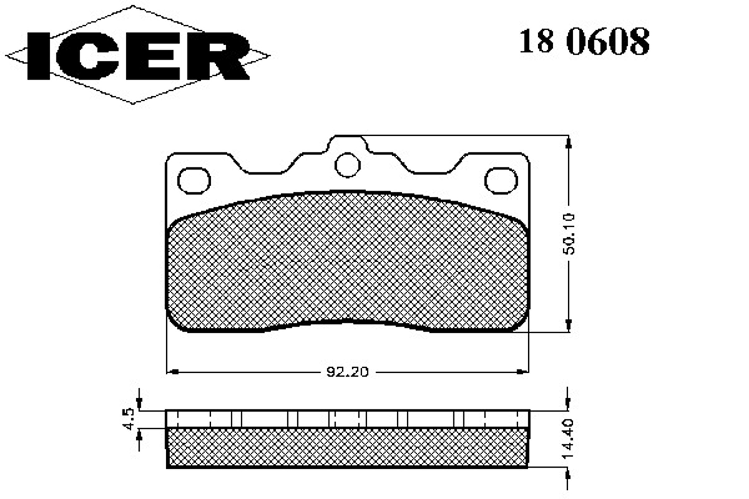 Колодки тормозные ICER 180608