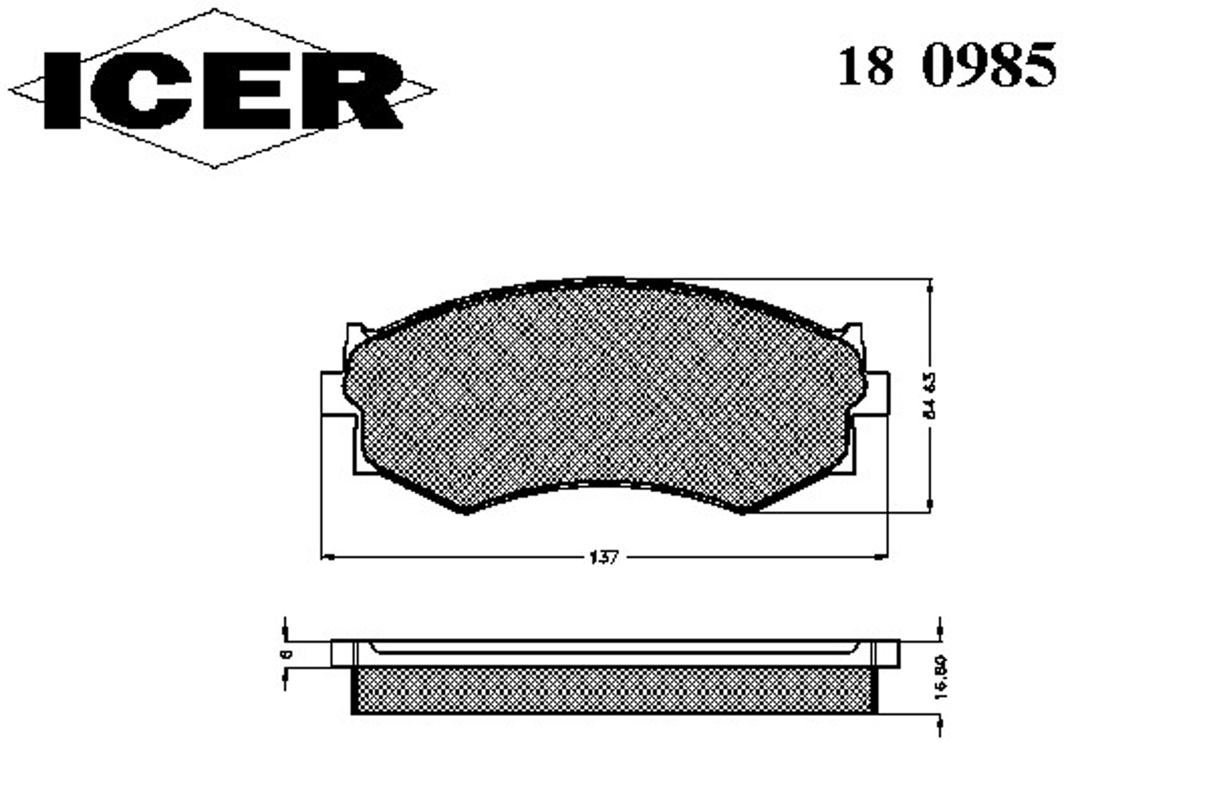 Накладки тормозные комплект ICER 180985
