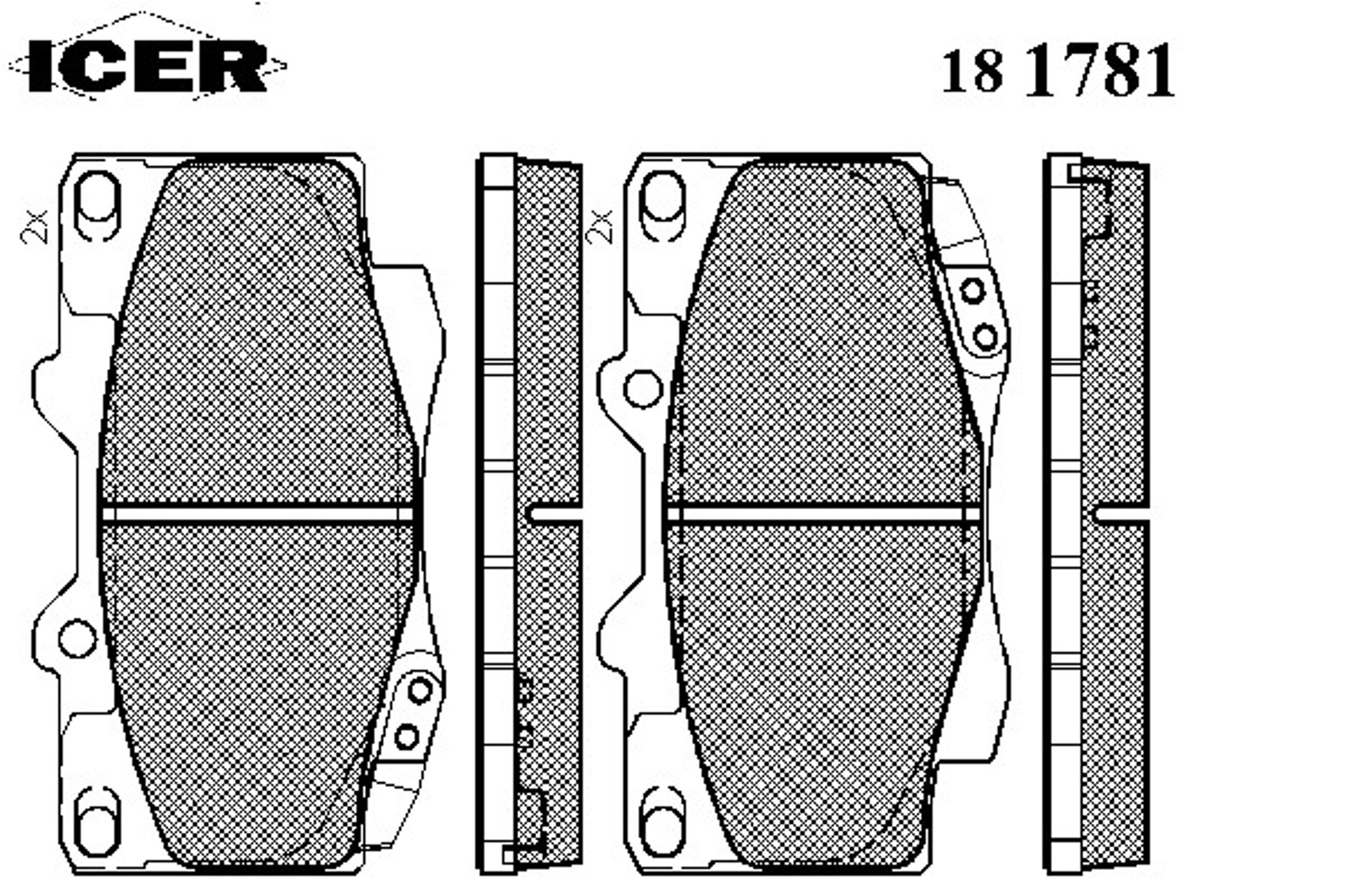Колодки тормозные дисковые комплект ICER 181781