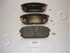 Комплект тормозных колодок дискового тормоз JAPKO 51K03