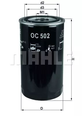 Масляный фильтр MAHLE/KNECHT OC502