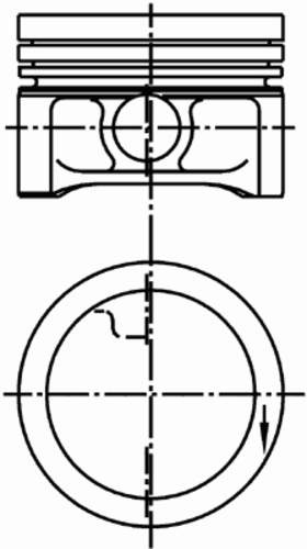 Поршень d66.5 x 1.2 x 1.2 x 2.5 std KOLBENSCHMIDT 99 927 600