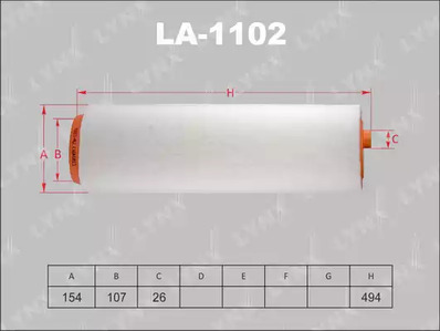Фильтр воздушный LYNXAUTO LA-1102