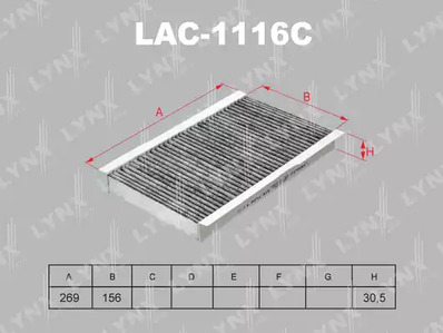 Фильтр воздушный салонный угольный LYNXAUTO LAC-1116C