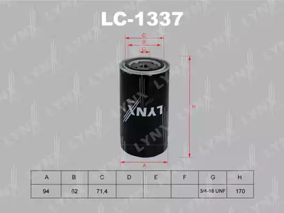 Масляный фильтр LYNXAUTO LC-1337