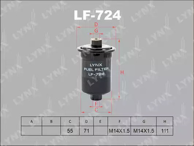 Топливный фильтр LYNXAUTO LF-724