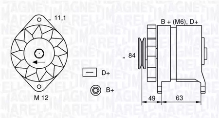 Генератор восстановленный MAGNETI MARELLI 063321044010