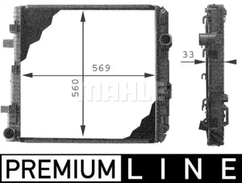 Cr 671 000p радиатор системы охлаждения 569.6x560x33 MAHLE/KNECHT CR 671 000P