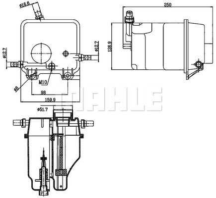 Бачок расширительный системы охлаждения MAHLE/KNECHT CRT125000S