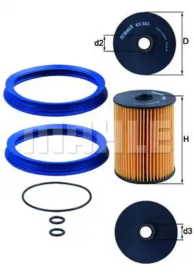 Топливный фильтр mahle original MAHLE/KNECHT KX503D.