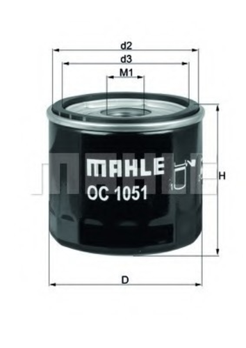 Фильтр масляный MAHLE/KNECHT OC1051