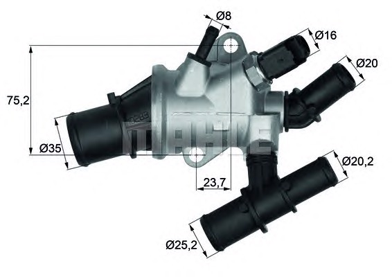 Термостат охлаждающей жидкости MAHLE/KNECHT TI16288