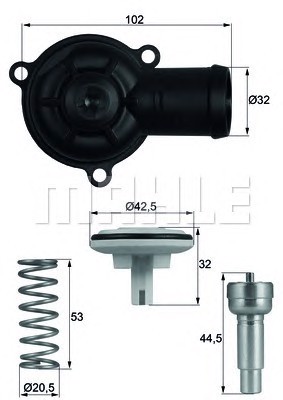 Термостат охлаждающей жидкости MAHLE/KNECHT TI22087D