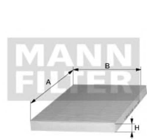 Воздушный фильтр салона mann (без рамки) MANN-FILTER CU 3942