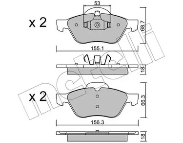 Комплект тормозных колодок дискового тормоза METELLI 22-0335-0