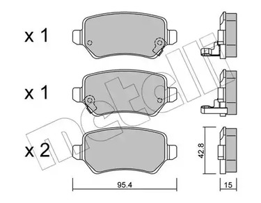 Комплект тормозных колодок дискового тормоза METELLI 22-0542-0