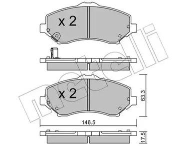 Комплект тормозных колодок дискового тормоза METELLI 22-0862-0
