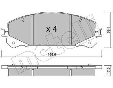 Комплект тормозных колодок дискового тормоза METELLI 22-0938-0