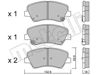 Комплект тормозных колодок дискового тормоза METELLI 22-0944-0