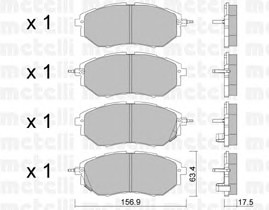 Комплект тормозных колодок дискового тормоза METELLI 22-0763-0