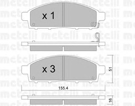 Комплект тормозных колодок дискового тормоза METELLI 22-0791-0