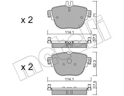 Комплект тормозных колодок дискового тормоза METELLI 22-1137-0