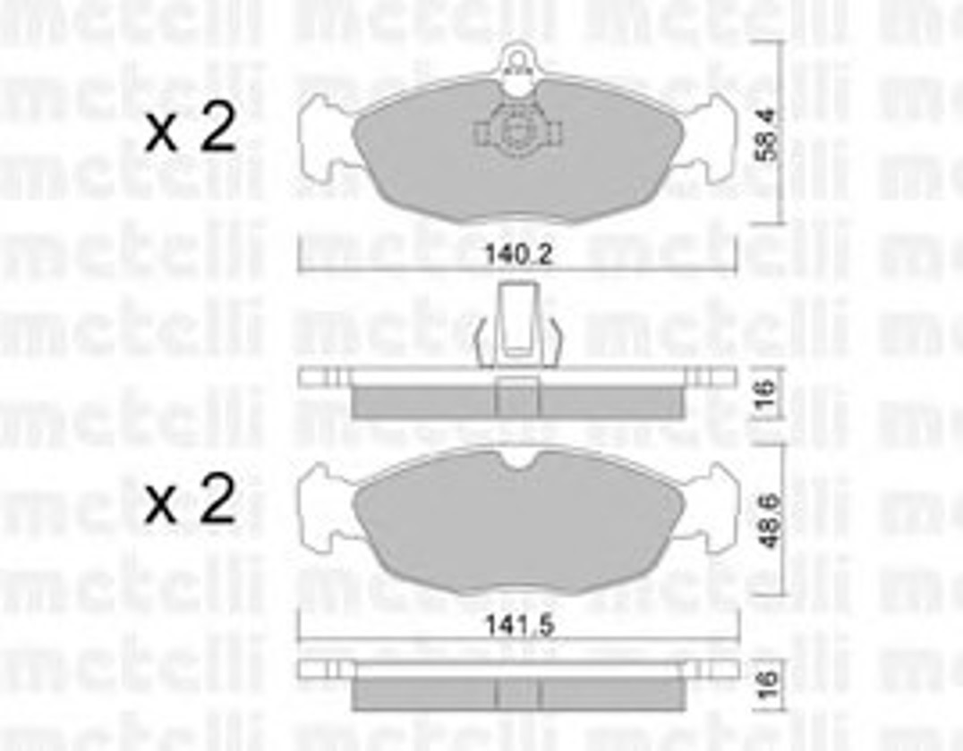 Колодки тормозные дисковые METELLI 22-0077-1