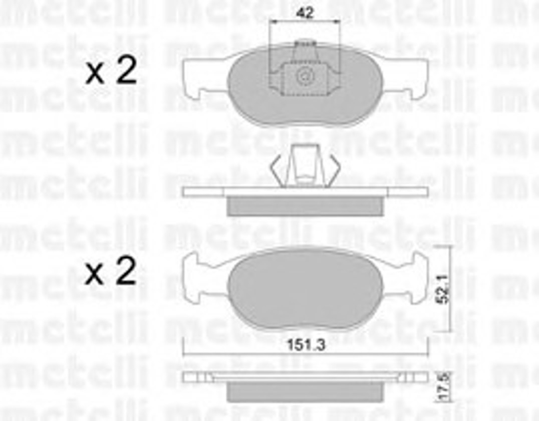 Комплект тормозных колодок дисковый тормоз METELLI 22-0079-1