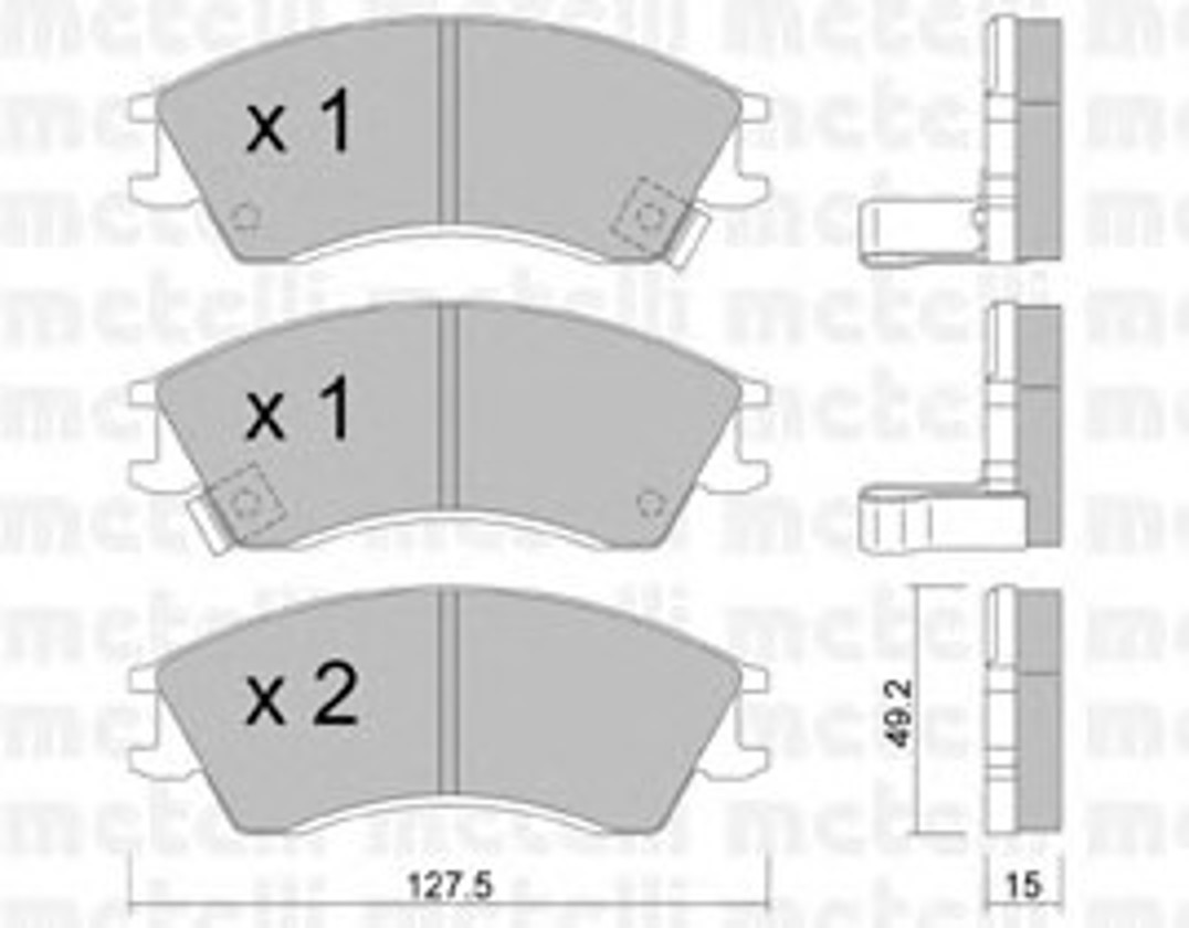 Комплект тормозных колодок дисковый тормоз METELLI 22-0160-0