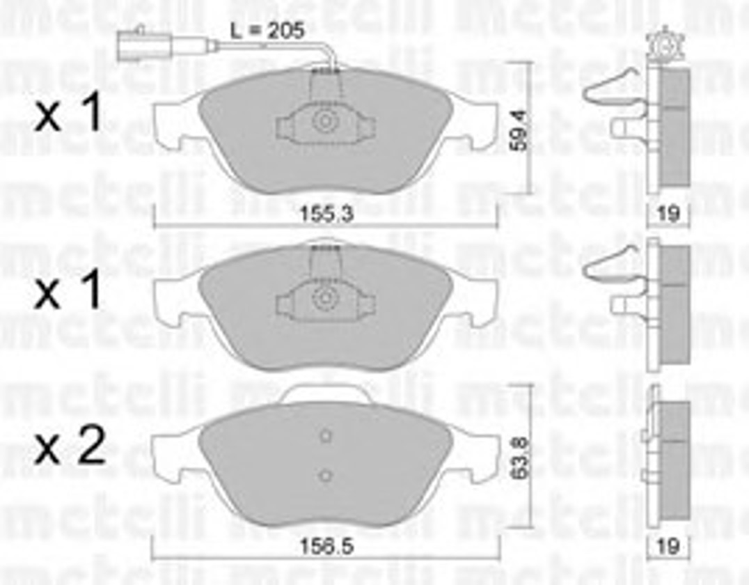 Комплект тормозных колодок дисковый тормоз METELLI 22-0220-1