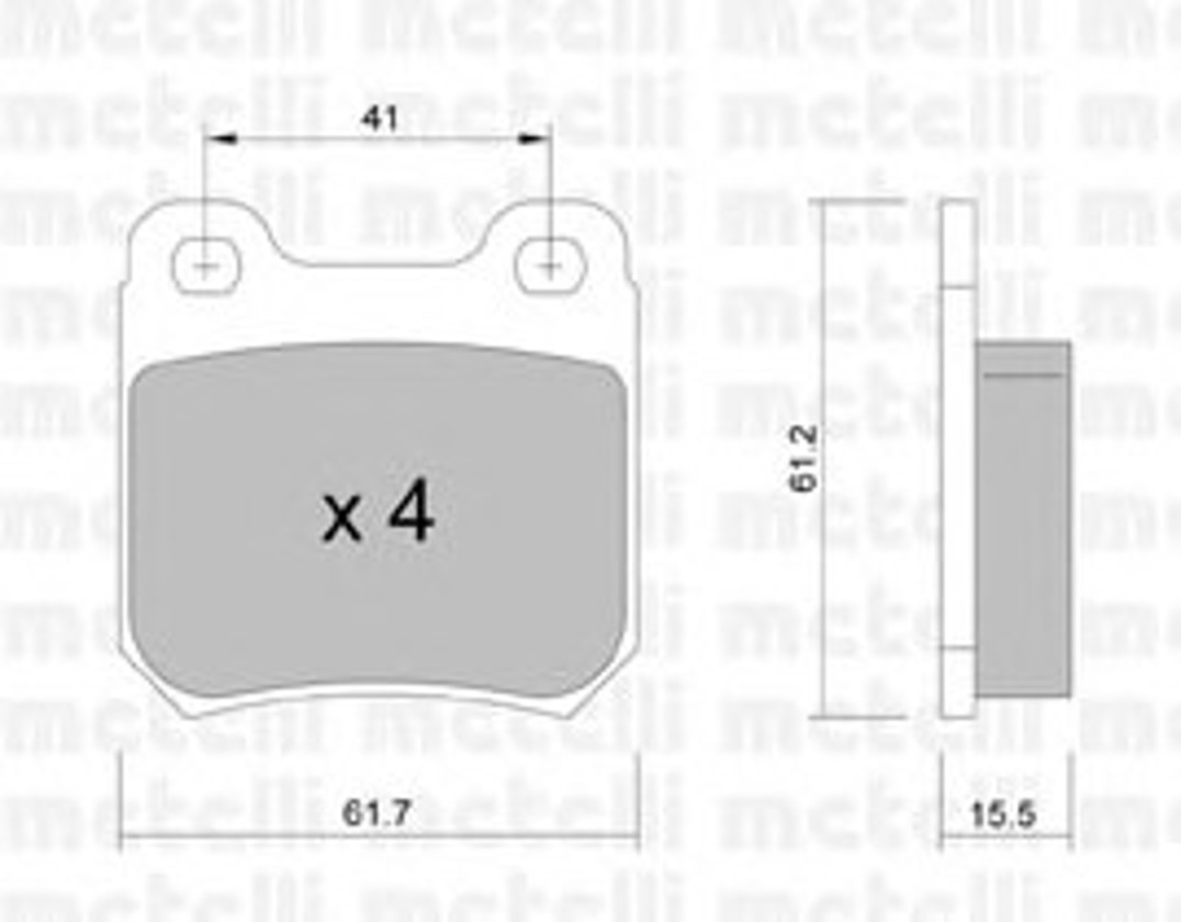 Комплект тормозных колодок дисковый тормоз METELLI 22-0276-0