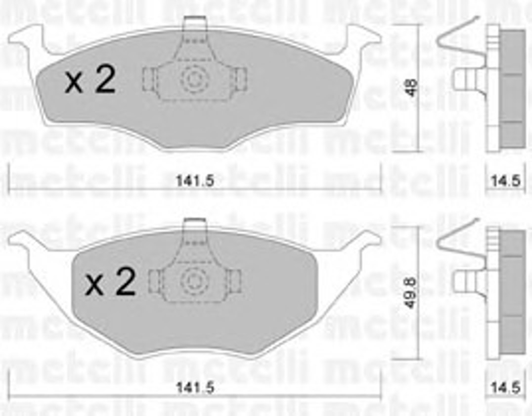 Колодки тормозные дисковые METELLI 22-0345-0