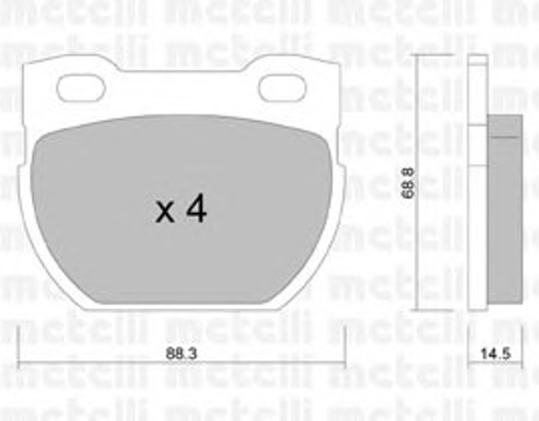 Комплект тормозных колодок дисковый тормоз METELLI 22-0354-0