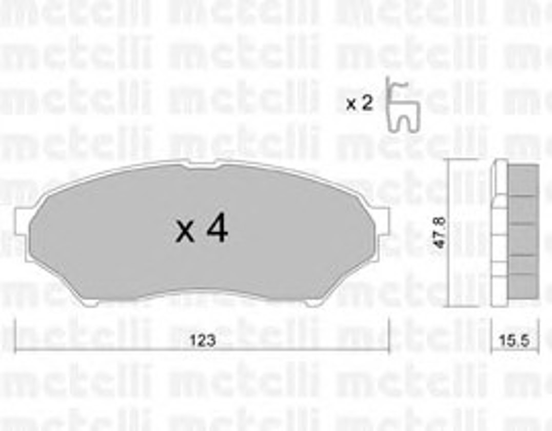 Комплект тормозных колодок дисковый тормоз METELLI 22-0397-0