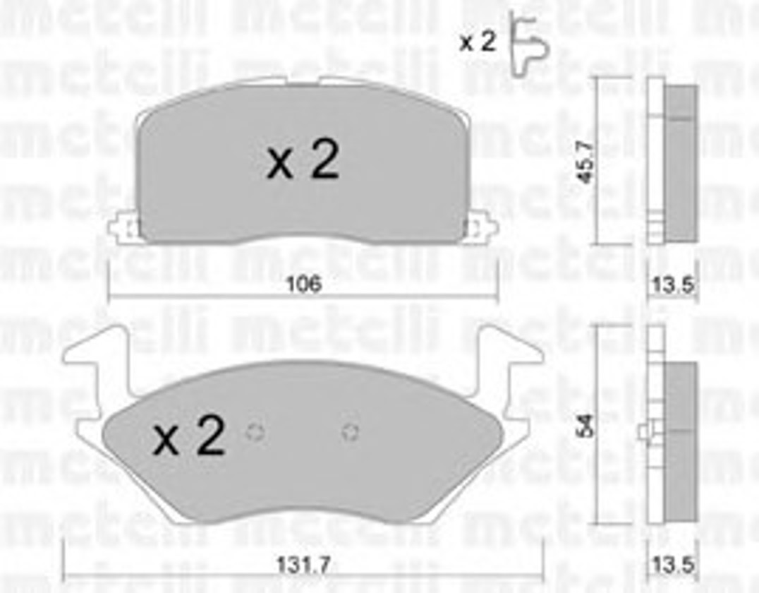 Комплект тормозных колодок дисковый тормоз METELLI 22-0422-0