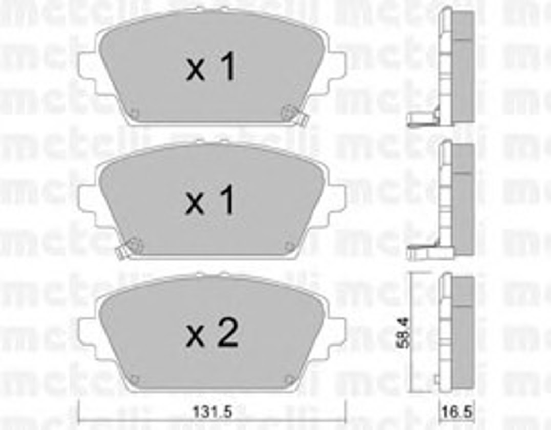 Комплект тормозных колодок дисковый тормоз METELLI 22-0464-1