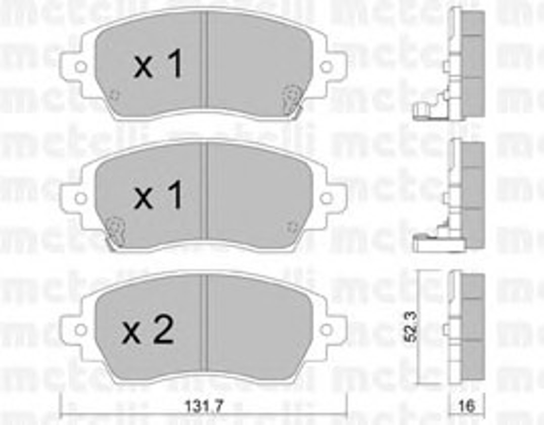 Комплект тормозных колодок дисковый тормоз METELLI 22-0750-0