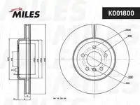 K001800 диск тормозной bmw f10 10- передний MILES K001800