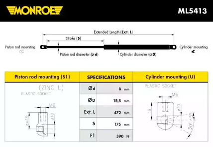 Амортизатор крышки багажника MONROE ML5413